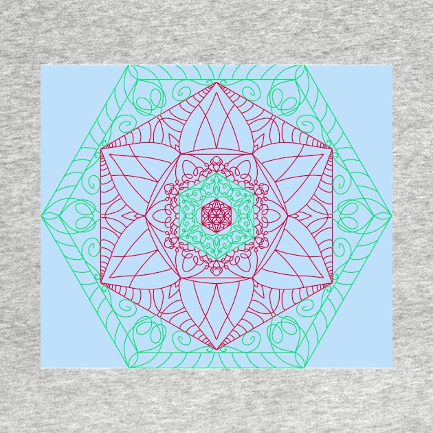 Pink and Green Mandala by Minervalus-Art